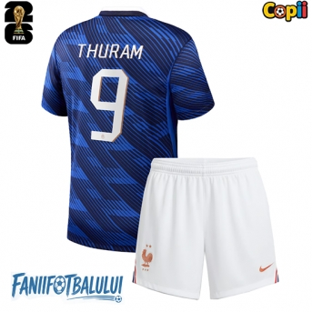 Franța Marcus Thuram #9 Echipament de Fotbal Replică Mondial 2026 Copii Acasa (+ Șorturi)